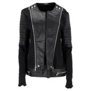 Pre-owned Leather outerwear Balmain Pre-owned , Black , Dames