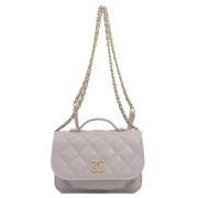 Pre-owned Leather chanel-bags Chanel Vintage , Gray , Dames