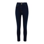 Hoge Taille Skinny Enkel Jeans Elisabetta Franchi , Blue , Dames