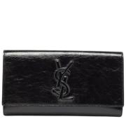 Pre-owned Leather clutches Yves Saint Laurent Vintage , Gray , Dames