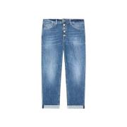 Losse Fit Denim Jeans Medium Wassing Dondup , Blue , Dames