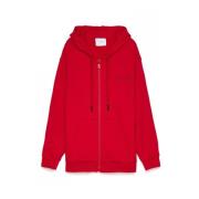 Heren Zip-Up Hoodie met Borstprint Gaëlle Paris , Red , Heren