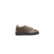 Beige Leren Sneakers met Zijlogo Cerruti 1881 , Multicolor , Heren