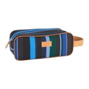 Blauwe Beauty Case met Multicolor Strepen Gallo , Multicolor , Unisex