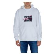 Witte Hoodie Herfst/Winter Print Mannen Tommy Jeans , White , Heren