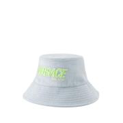 Geborduurde Logo Bucket Hat - Denim Versace , Blue , Heren