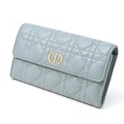 Pre-owned Leather wallets Dior Vintage , Gray , Dames