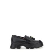 Zwarte Loafers Slip-on Kwast Detail Pollini , Black , Dames