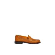 Geweven Leren Bambi Loafers Marni , Orange , Dames