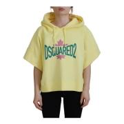 Gele Logo Print Katoenen Hoodie Dsquared2 , Yellow , Dames