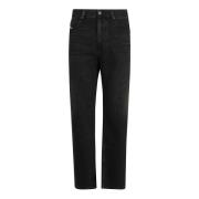 Zwarte Denim Jeans Losse Pasvorm Diesel , Black , Heren