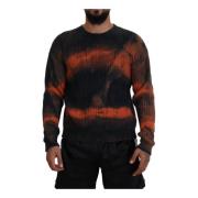 Tie Dye Katoenen Pullover Sweater Dsquared2 , Multicolor , Heren