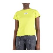 Katoenen Logo T-Shirt Limoen Groen MM6 Maison Margiela , Yellow , Dame...