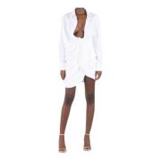 Witte Gedrapeerde Jurk Bahia Stijl Jacquemus , White , Dames