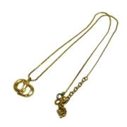 Pre-owned Metal necklaces Dior Vintage , Yellow , Dames