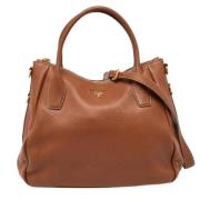 Pre-owned Leather totes Prada Vintage , Brown , Dames