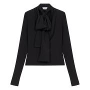 Jersey Crepe Blouse Blumarine , Black , Dames