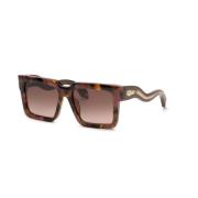 Bruin Roze Havana Gradient Zonnebril Roberto Cavalli , Brown , Unisex