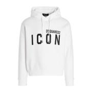 Witte Katoenen Hoodie met Icon Logo Dsquared2 , White , Heren