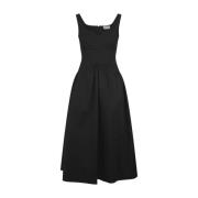 Zwarte Midi Jurk met Sweetheart Halslijn Alexander McQueen , Black , D...