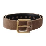 Fluweel Logo Gesp Riem Dolce & Gabbana , Brown , Dames