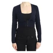 Elegante Geknipte Wollen Vest Roberto Cavalli , Blue , Dames