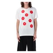 Witte Lips T-Shirt Ss24 Comme des Garçons , White , Heren