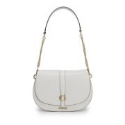 Witte Schoudertas Clip Sluiting Guess , White , Dames