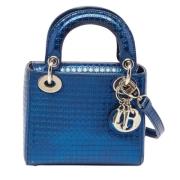 Pre-owned Leather totes Dior Vintage , Blue , Dames