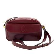 Pre-owned Leather shoulder-bags Cartier Vintage , Red , Dames