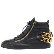 Pre-owned Leather sneakers Giuseppe Zanotti Pre-owned , Black , Dames