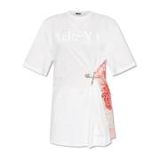 T-shirt met Barocco Sea patroon Versace , White , Dames