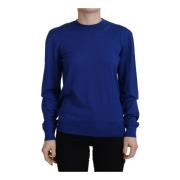 Blauwe Crew Neck Wollen Trui Dsquared2 , Blue , Dames