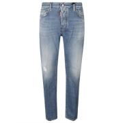 Blauwe Distressed Slim Fit Jeans Dsquared2 , Blue , Heren
