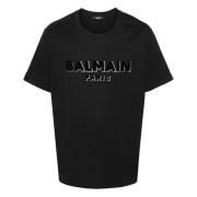 Noir Argent T-Shirt Balmain , Black , Heren