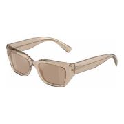 Stijlvolle zonnebril in transparant kameel Dolce & Gabbana , Brown , D...