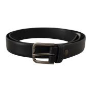 Klassieke Logo Leren Riem Dolce & Gabbana , Black , Heren