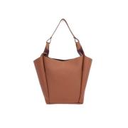 Bruine Leren Bucket Tas met Zilveren Hardware Tod's , Brown , Dames