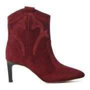 Bordeaux Suede Enkellaarsjes Lina Locchi , Red , Dames