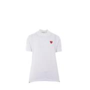 Wit Polo Shirt met Hart Logo Comme des Garçons Play , White , Heren