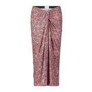 Gestreepte Midi Rok Isabel Marant , Pink , Dames