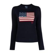 Navy Pullover Sweater Polo Ralph Lauren , Blue , Dames
