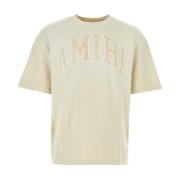Oversize Zand Katoenen T-shirt Amiri , Beige , Heren
