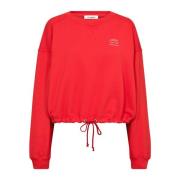 Crop Tie Sweatshirt 37018 66-Flame Co'Couture , Red , Dames