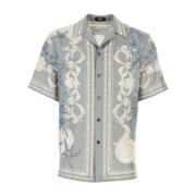 Zijden bedrukte shirt Versace , Multicolor , Heren