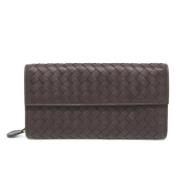 Pre-owned Leather wallets Bottega Veneta Vintage , Brown , Dames