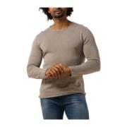 Flat Gebreid Shirt Met Klein Logo Pure Path , Beige , Heren