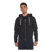 Lichte rits hoodie met zakken Emporio Armani , Blue , Heren