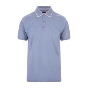 Blauw Poloshirt met Rode Knoop Kiton , Blue , Heren