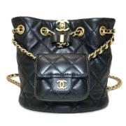 Pre-owned Leather backpacks Chanel Vintage , Black , Dames